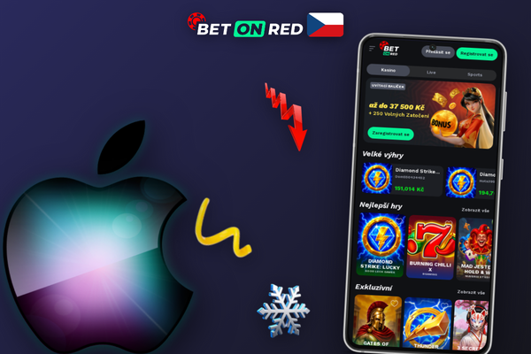 Betonred Casino iOS app s Face ID přihlášením na iPhone v ruce