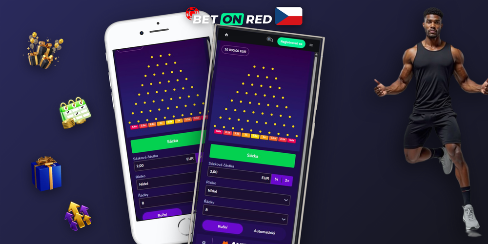 Srovnání tří úrovní rizika Plinko v Betonred Casinu: nízké, střední a vysoké s různými násobiči