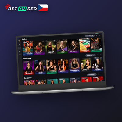 Notebook s prohlížečem a stránkou Betonred Casino v záložce – bez nutnosti stahování